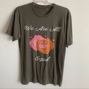 Life Clothing We Are All Equal Gray Tee NWOT